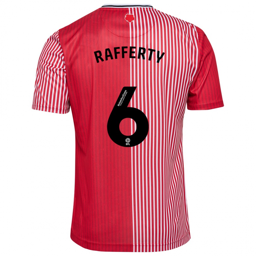 Kinder Laura Rafferty #6 Rot Heimtrikot Trikot 2023/24 T-Shirt