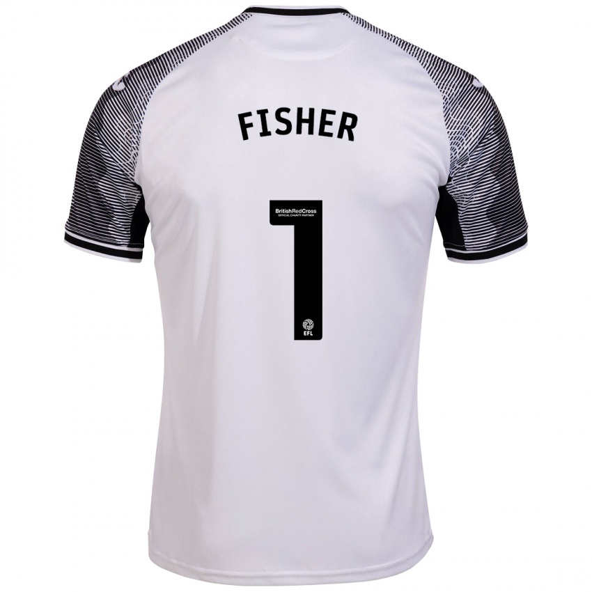 Kinder Andy Fisher #1 Weiß Heimtrikot Trikot 2023/24 T-Shirt