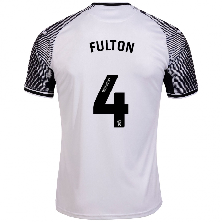 Kinder Jay Fulton #4 Weiß Heimtrikot Trikot 2023/24 T-Shirt