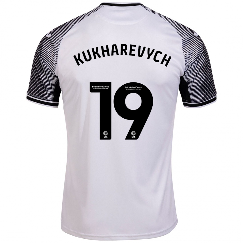 Kinder Mykola Kukharevych #19 Weiß Heimtrikot Trikot 2023/24 T-Shirt