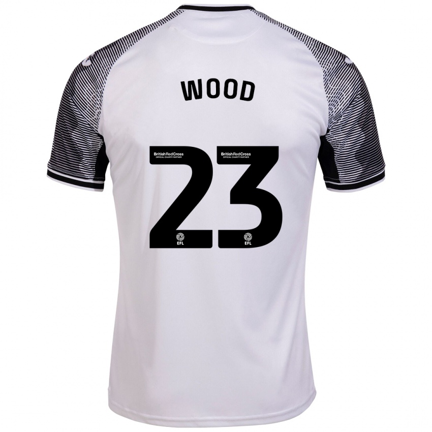 Kinder Nathan Wood #23 Weiß Heimtrikot Trikot 2023/24 T-Shirt