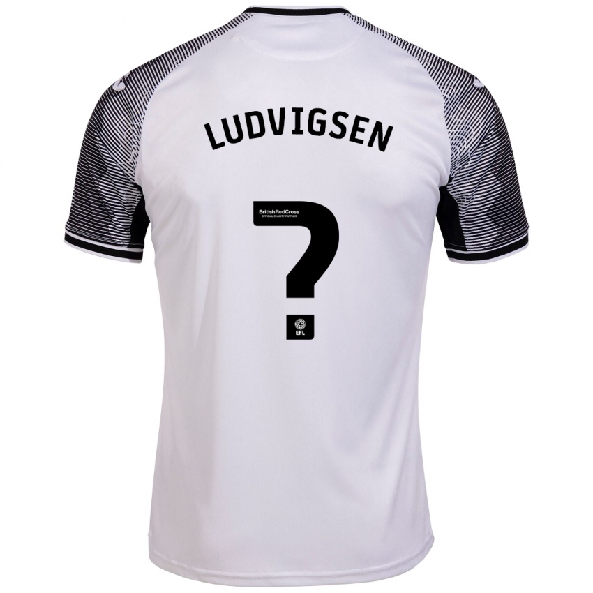 Kinder Kai Ludvigsen #0 Weiß Heimtrikot Trikot 2023/24 T-Shirt