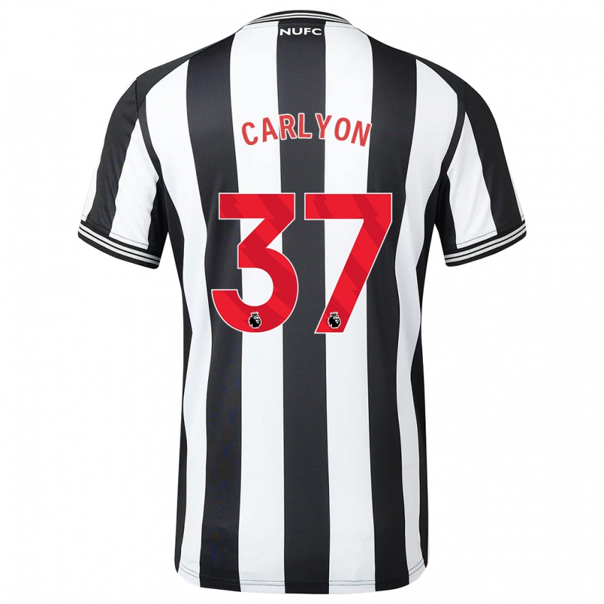 Kinder Nathan Carlyon #37 Schwarz-Weiss Heimtrikot Trikot 2023/24 T-Shirt