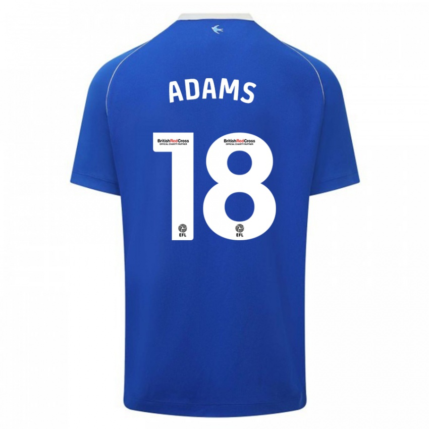 Kinder Ebou Adams #18 Blau Heimtrikot Trikot 2023/24 T-Shirt