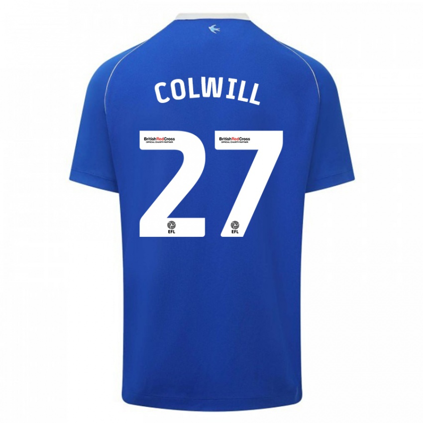 Kinder Rubin Colwill #27 Blau Heimtrikot Trikot 2023/24 T-Shirt