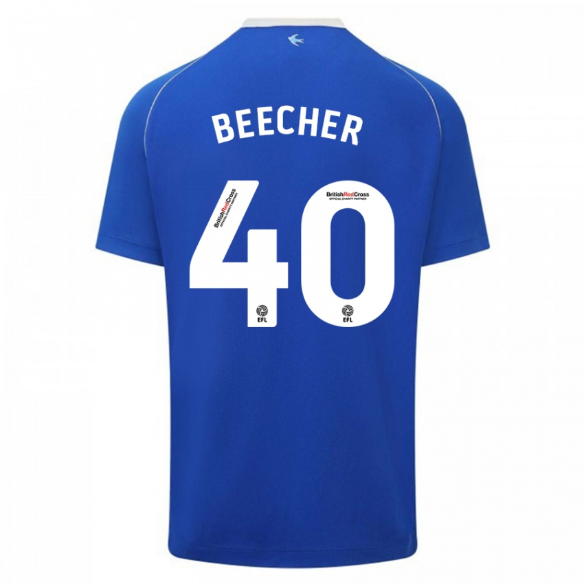 Kinder Josh Beecher #40 Blau Heimtrikot Trikot 2023/24 T-Shirt