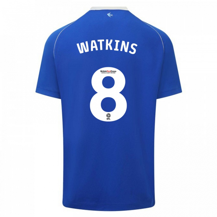 Kinder Seren Watkins #8 Blau Heimtrikot Trikot 2023/24 T-Shirt