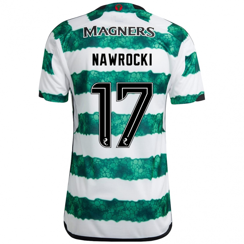 Kinder Maik Nawrocki #17 Grün Heimtrikot Trikot 2023/24 T-Shirt