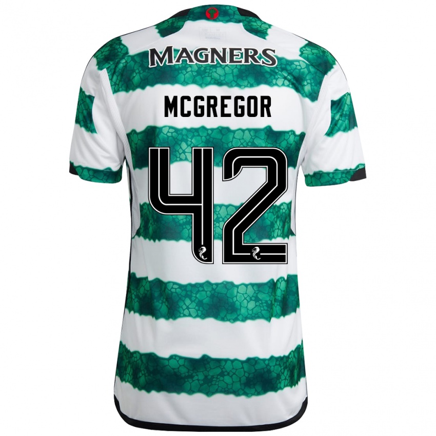 Kinder Callum Mcgregor #42 Grün Heimtrikot Trikot 2023/24 T-Shirt