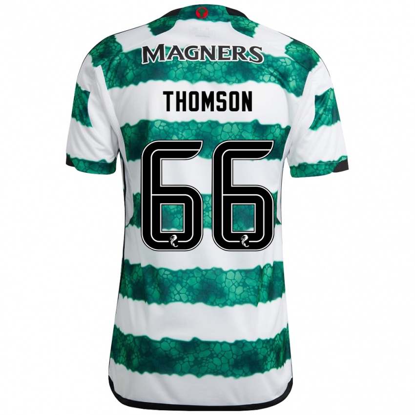 Kinder Corey Thomson #66 Grün Heimtrikot Trikot 2023/24 T-Shirt