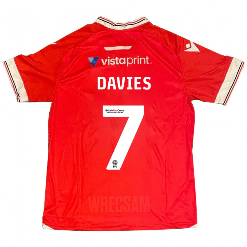 Kinder Jordan Davies #7 Rot Heimtrikot Trikot 2023/24 T-Shirt