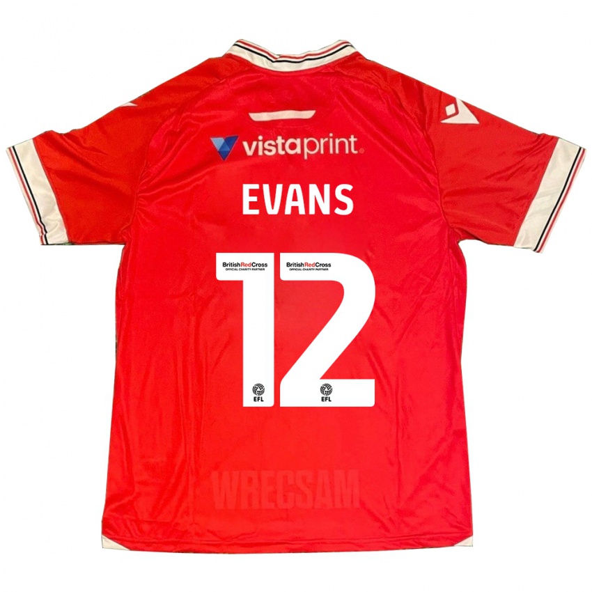 Kinder George Evans #12 Rot Heimtrikot Trikot 2023/24 T-Shirt