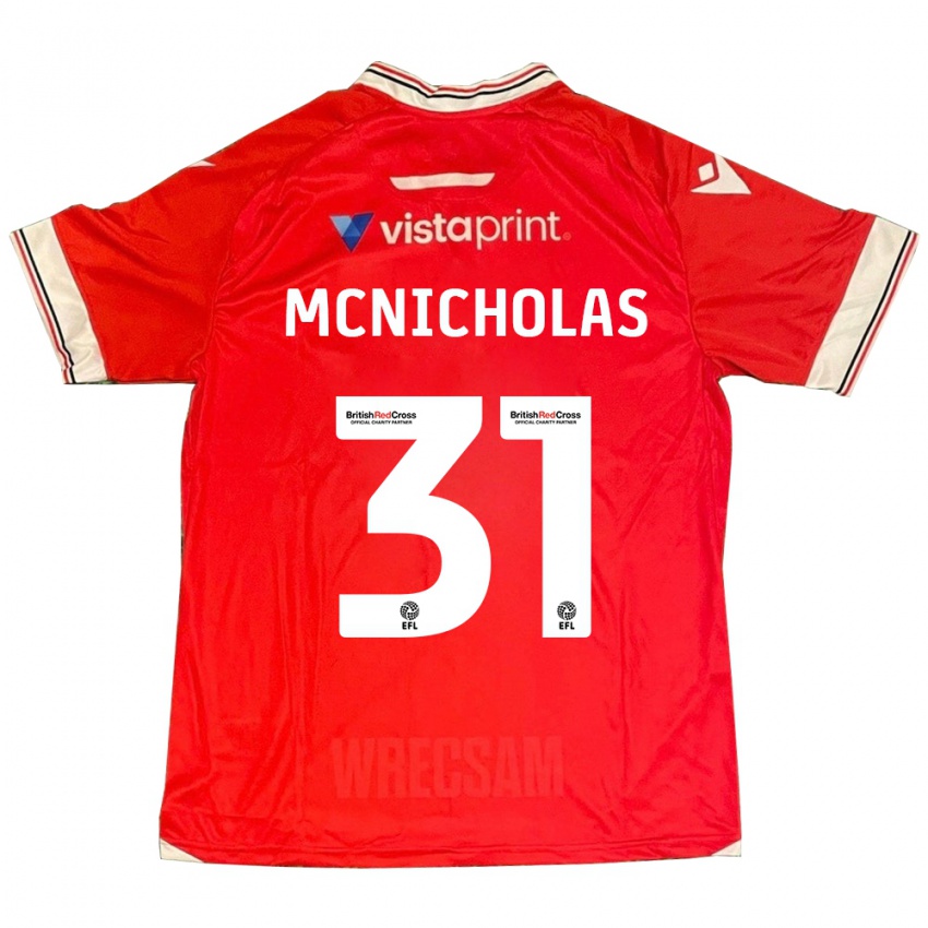 Kinder Luke Mcnicholas #31 Rot Heimtrikot Trikot 2023/24 T-Shirt