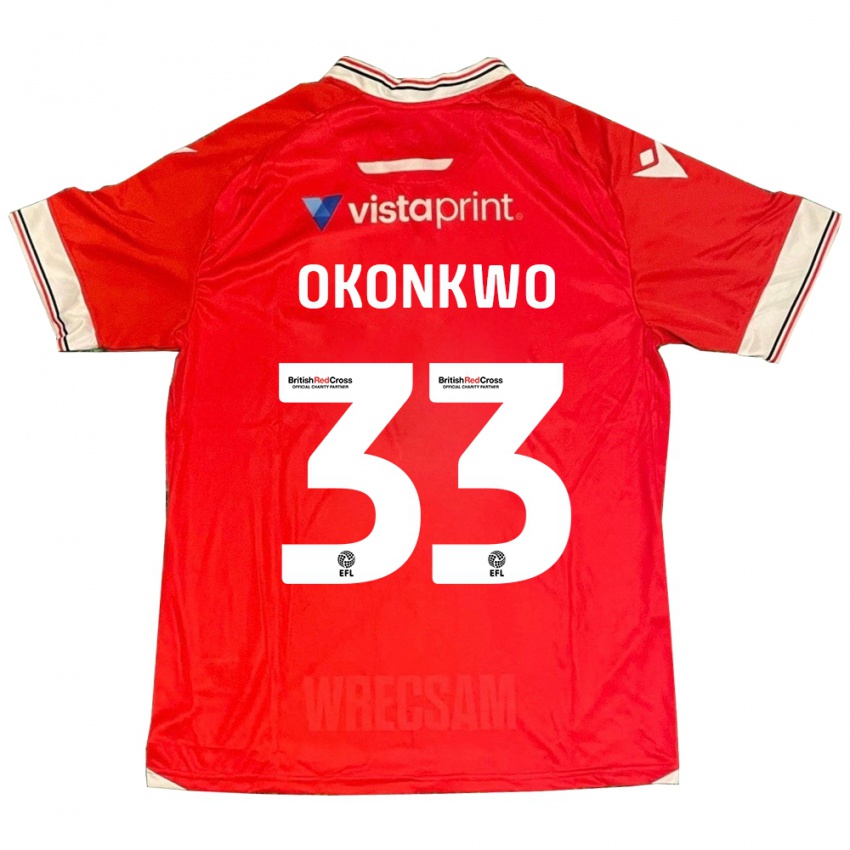 Kinder Arthur Okonkwo #33 Rot Heimtrikot Trikot 2023/24 T-Shirt