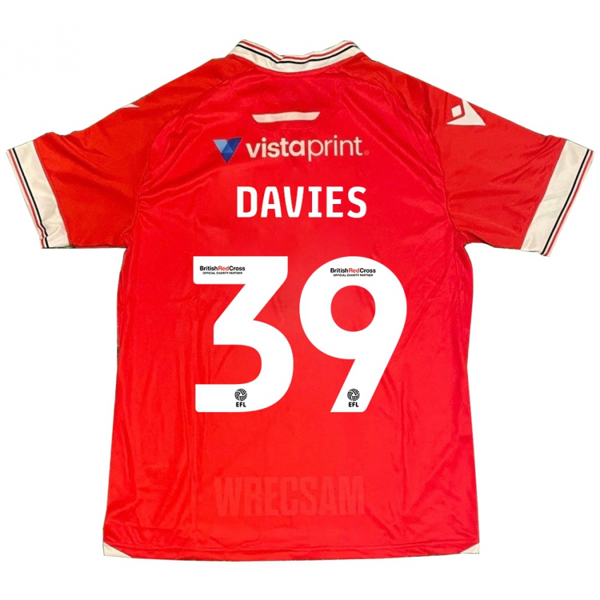 Kinder Daniel Davies #39 Rot Heimtrikot Trikot 2023/24 T-Shirt