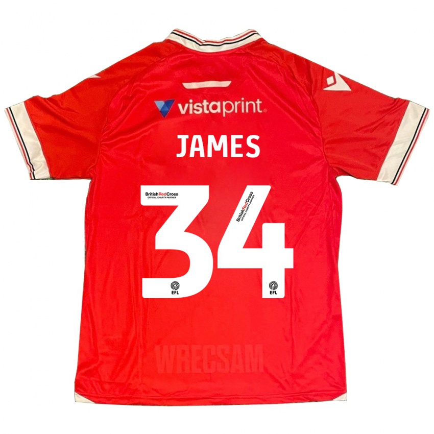 Kinder Aaron James #34 Rot Heimtrikot Trikot 2023/24 T-Shirt