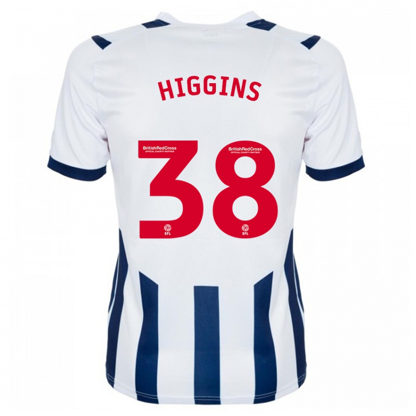 Kinder Akeel Higgins #38 Weiß Heimtrikot Trikot 2023/24 T-Shirt