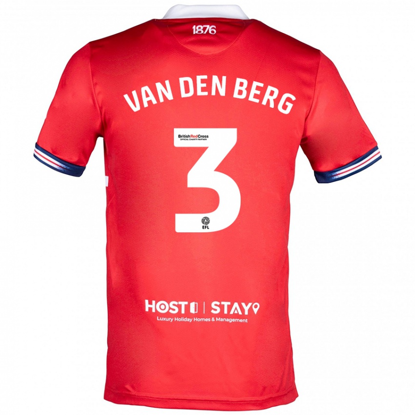 Kinder Rav Van Den Berg #3 Rot Heimtrikot Trikot 2023/24 T-Shirt