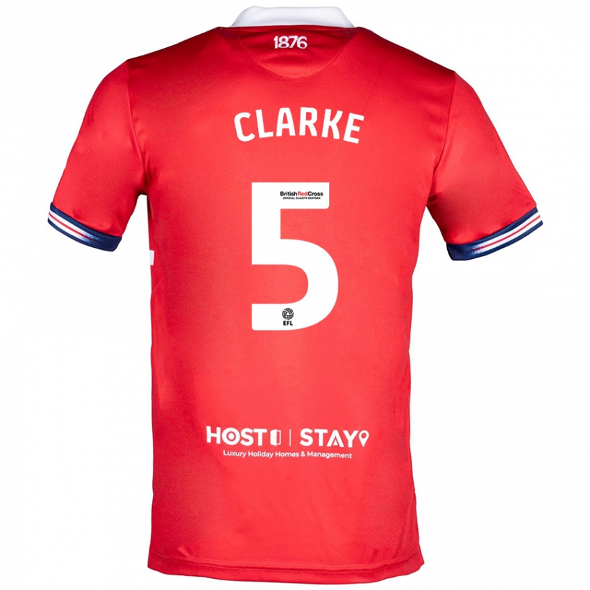 Kinder Matt Clarke #5 Rot Heimtrikot Trikot 2023/24 T-Shirt