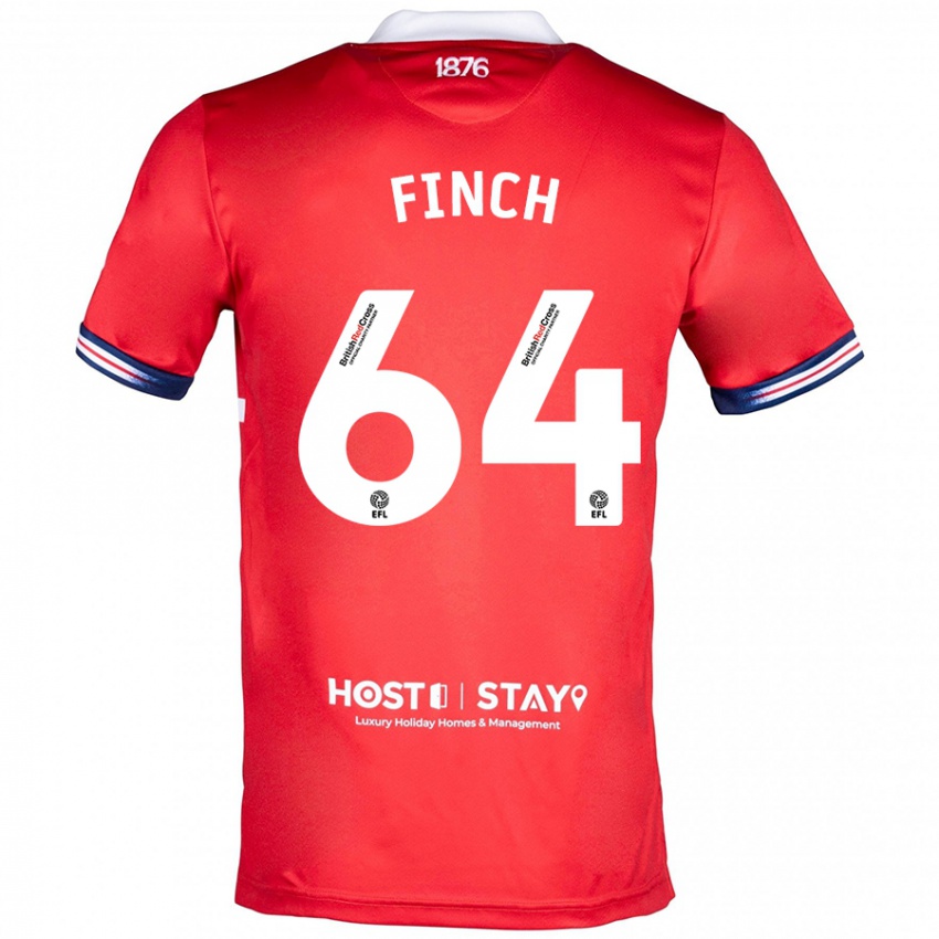 Kinder Sonny Finch #64 Rot Heimtrikot Trikot 2023/24 T-Shirt