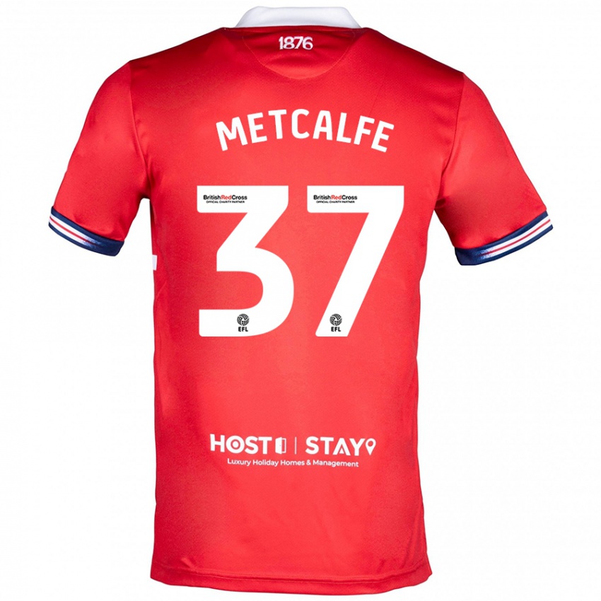 Kinder Max Metcalfe #37 Rot Heimtrikot Trikot 2023/24 T-Shirt