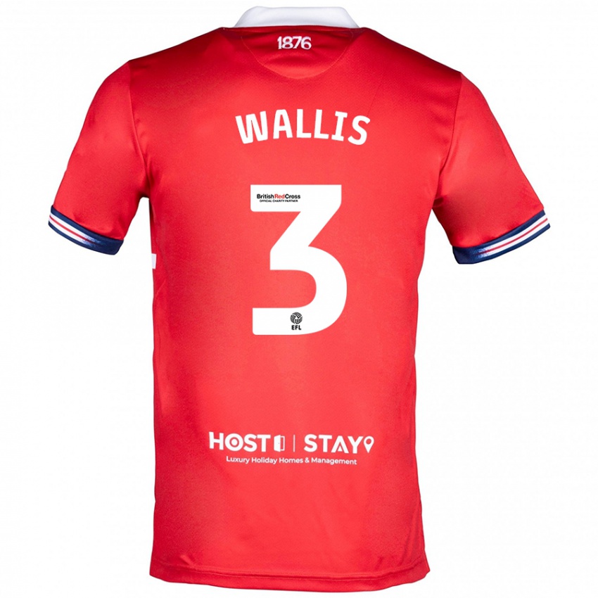 Kinder Emma Wallis #3 Rot Heimtrikot Trikot 2023/24 T-Shirt