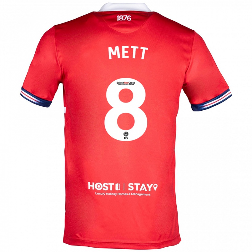 Kinder Jessica Mett #8 Rot Heimtrikot Trikot 2023/24 T-Shirt