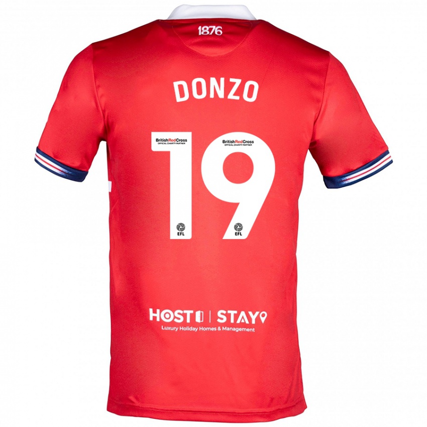 Kinder Jolie Donzo #19 Rot Heimtrikot Trikot 2023/24 T-Shirt