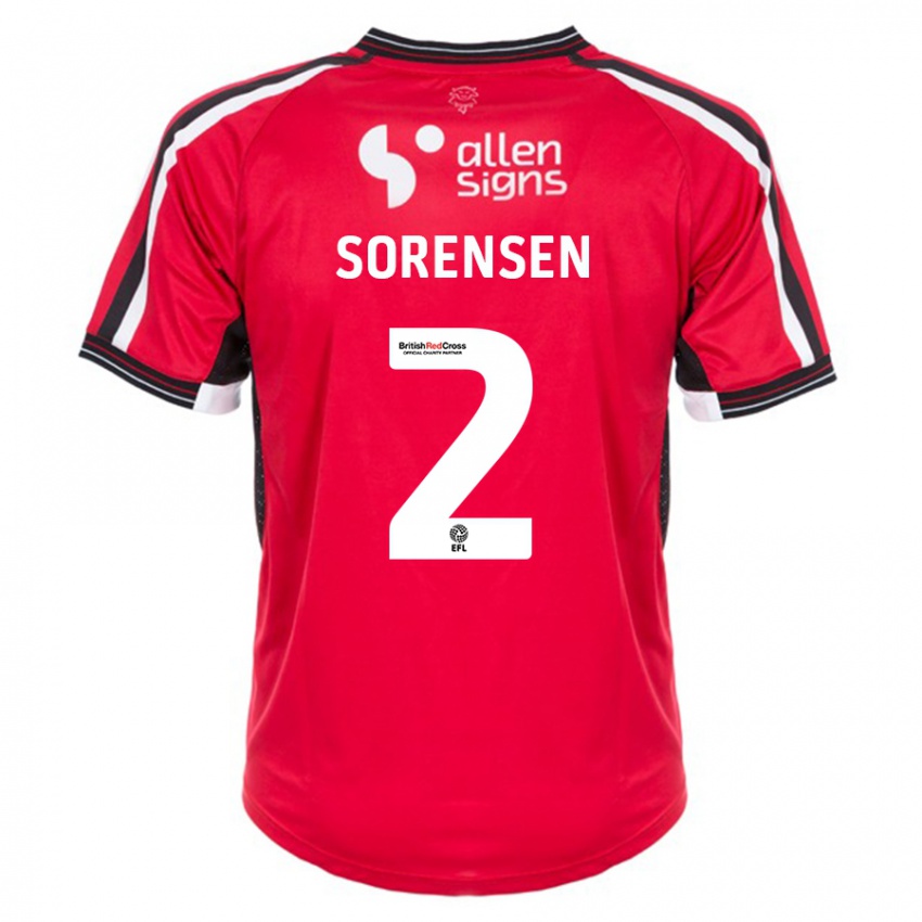 Kinder Lasse Sörensen #2 Rot Heimtrikot Trikot 2023/24 T-Shirt