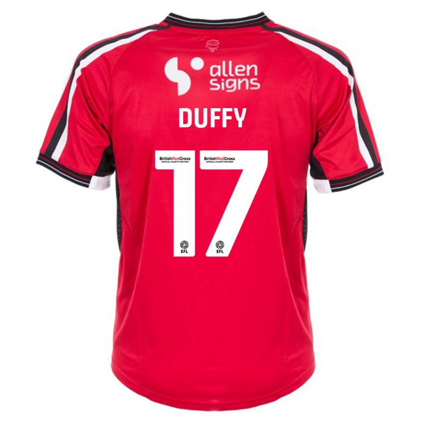 Kinder Dylan Duffy #17 Rot Heimtrikot Trikot 2023/24 T-Shirt