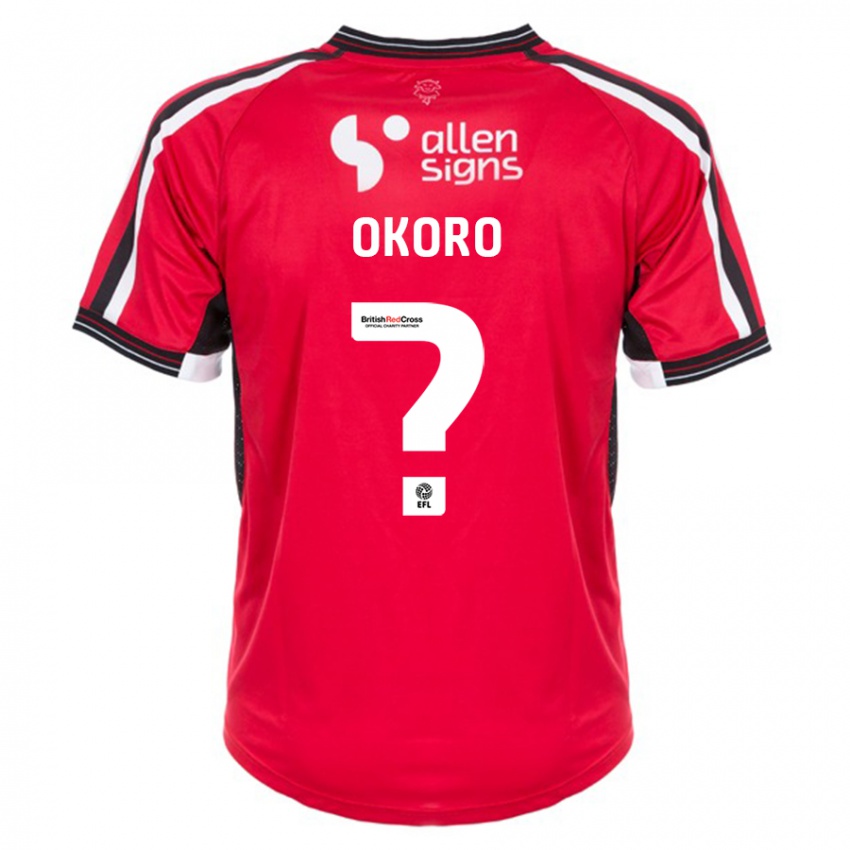 Kinder Zane Okoro #0 Rot Heimtrikot Trikot 2023/24 T-Shirt