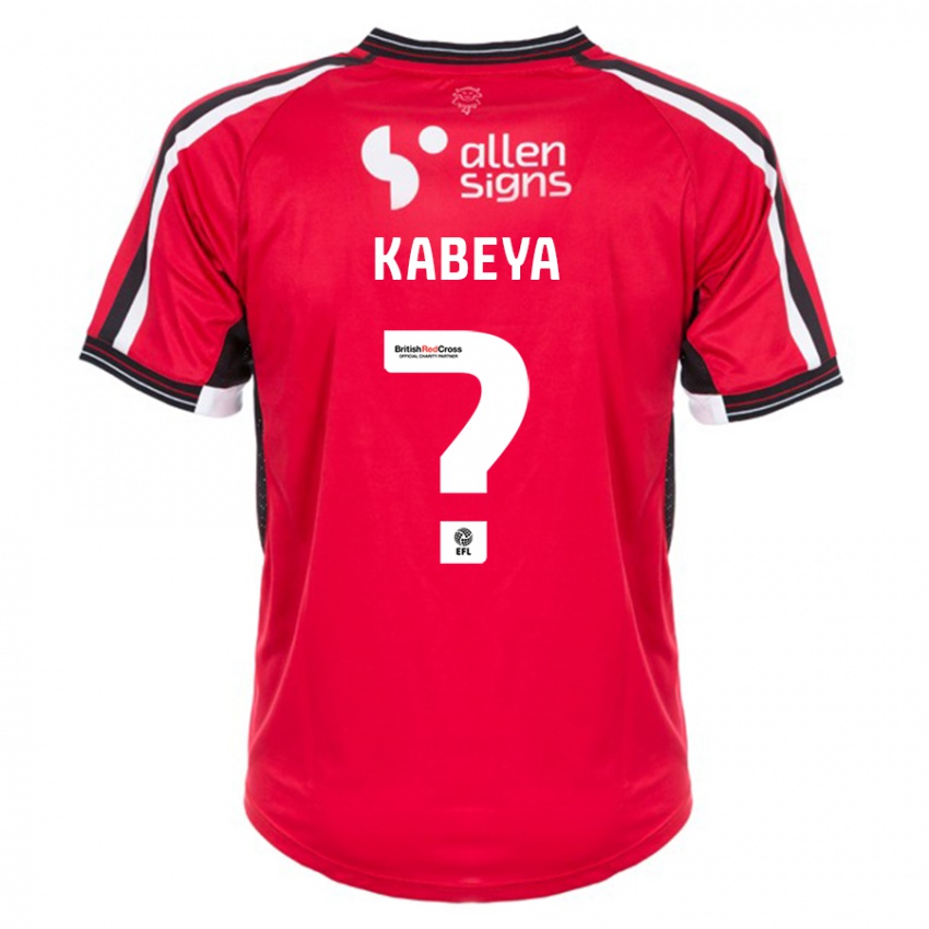 Kinder Nathan Kabeya #0 Rot Heimtrikot Trikot 2023/24 T-Shirt