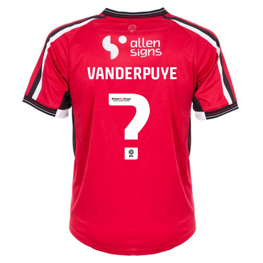 Kinder Daniel Vanderpuye #0 Rot Heimtrikot Trikot 2023/24 T-Shirt