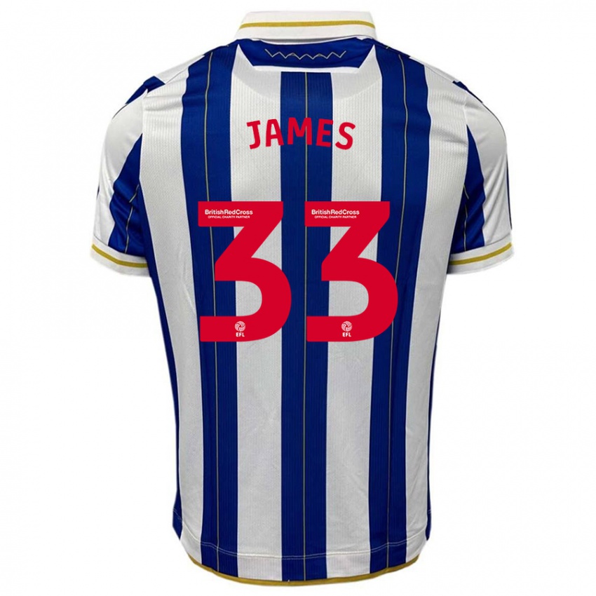 Kinder Reece James #33 Blau Weiss Heimtrikot Trikot 2023/24 T-Shirt