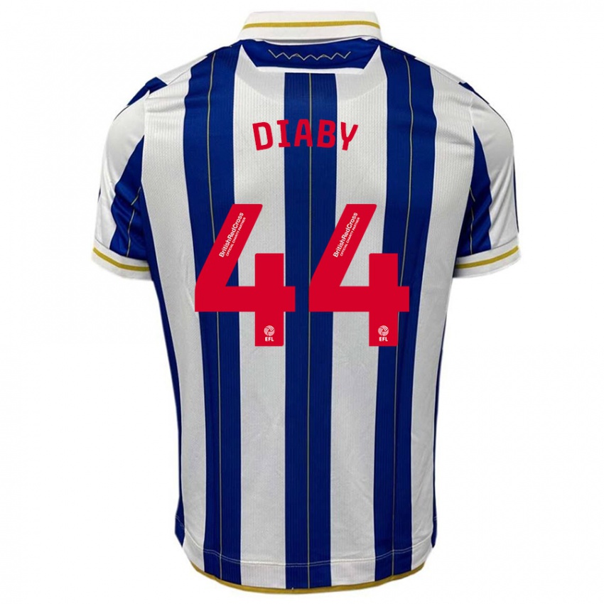 Kinder Momo Diaby #44 Blau Weiss Heimtrikot Trikot 2023/24 T-Shirt