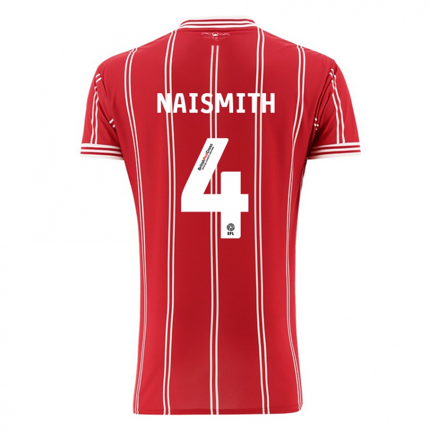 Kinder Kal Naismith #4 Rot Heimtrikot Trikot 2023/24 T-Shirt