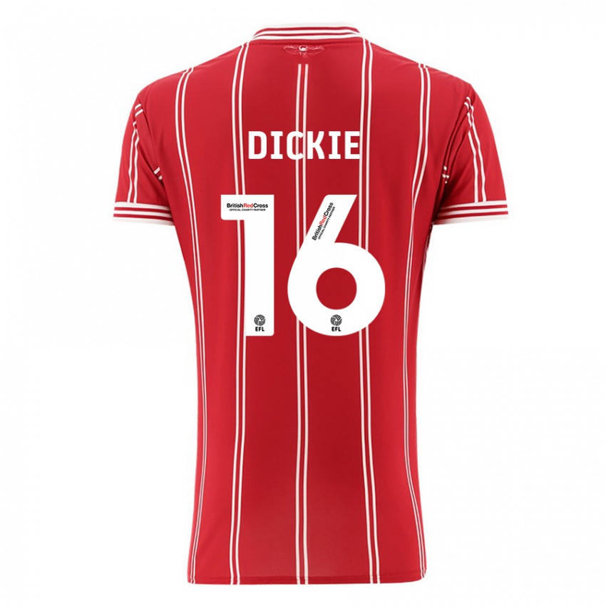 Kinder Rob Dickie #16 Rot Heimtrikot Trikot 2023/24 T-Shirt