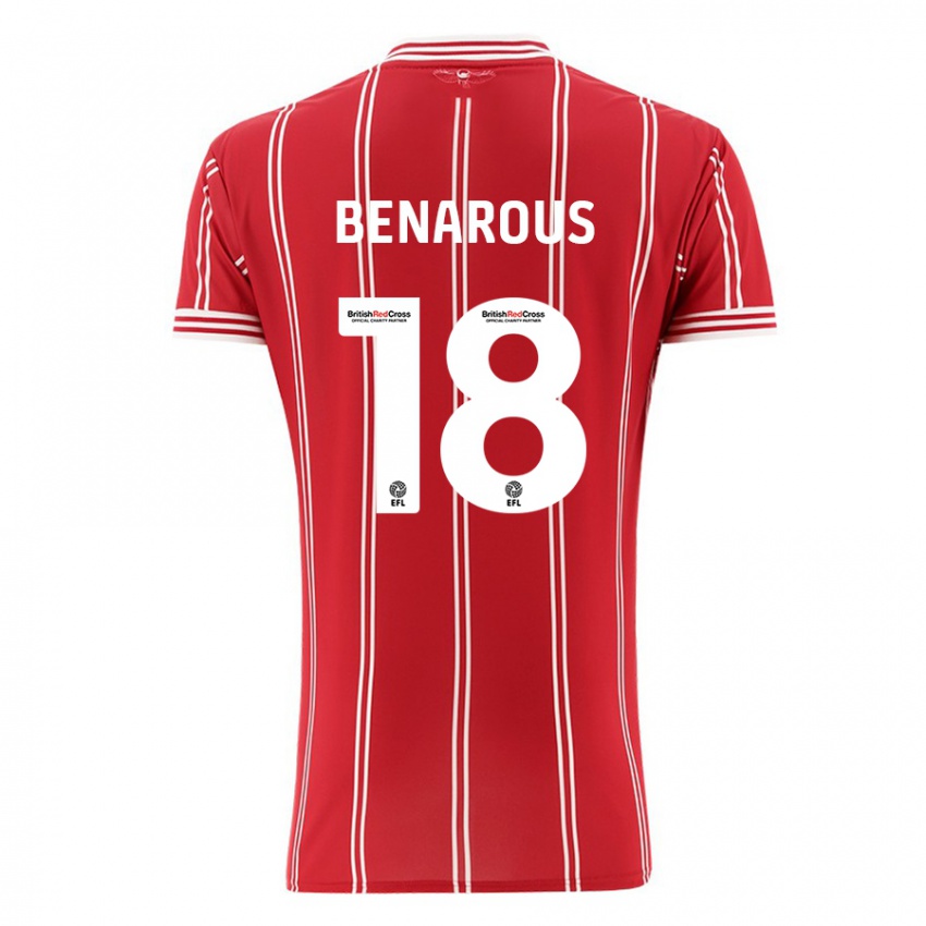 Kinder Ayman Benarous #18 Rot Heimtrikot Trikot 2023/24 T-Shirt