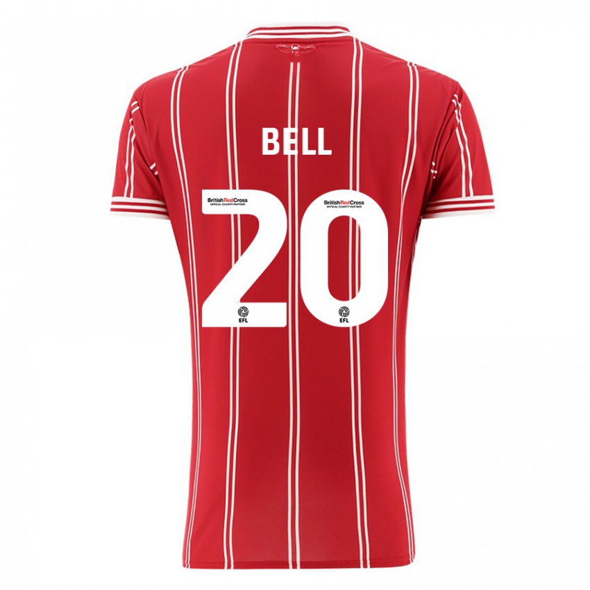 Kinder Sam Bell #20 Rot Heimtrikot Trikot 2023/24 T-Shirt