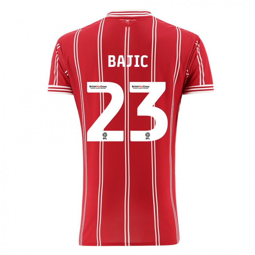 Kinder Stefan Bajic #23 Rot Heimtrikot Trikot 2023/24 T-Shirt