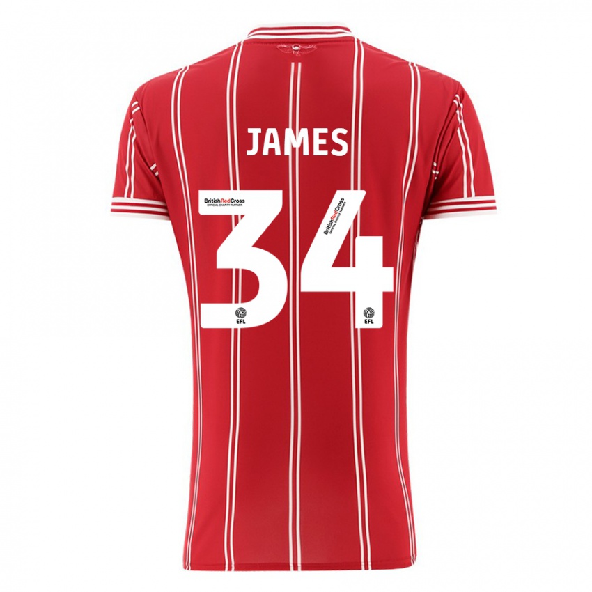 Kinder Joseph James #34 Rot Heimtrikot Trikot 2023/24 T-Shirt