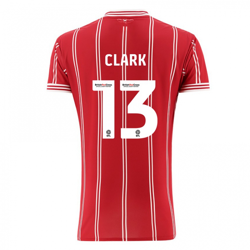 Kinder Olivia Clark #13 Rot Heimtrikot Trikot 2023/24 T-Shirt