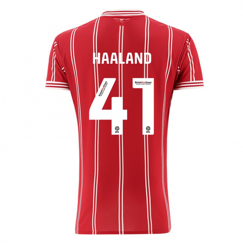 Kinder Benedicte Haaland #41 Rot Heimtrikot Trikot 2023/24 T-Shirt