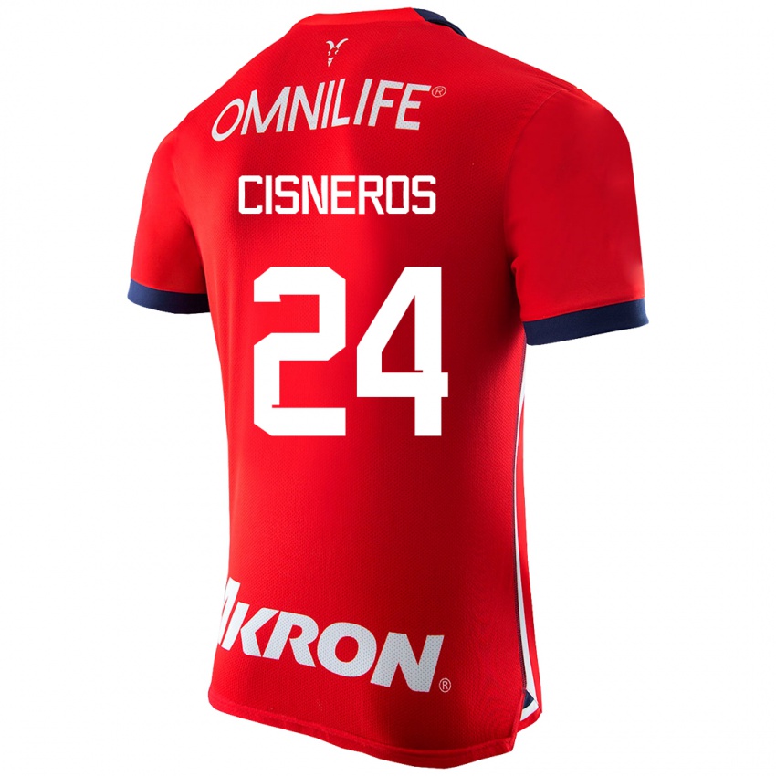 Kinder Carlos Cisneros #24 Rot Heimtrikot Trikot 2023/24 T-Shirt