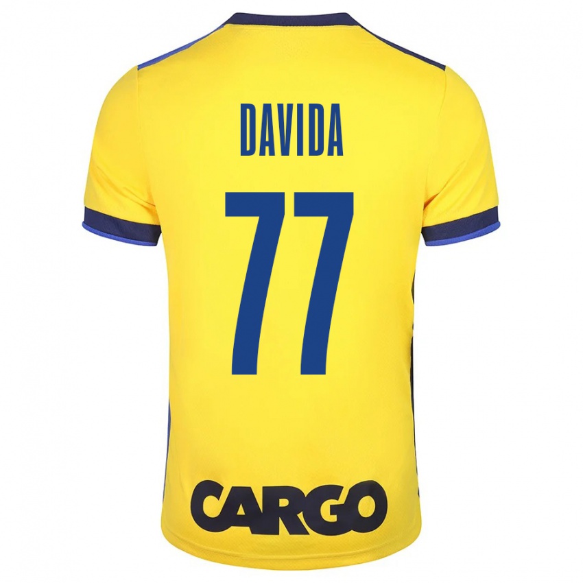 Kinder Osher Davida #77 Gelb Heimtrikot Trikot 2023/24 T-Shirt