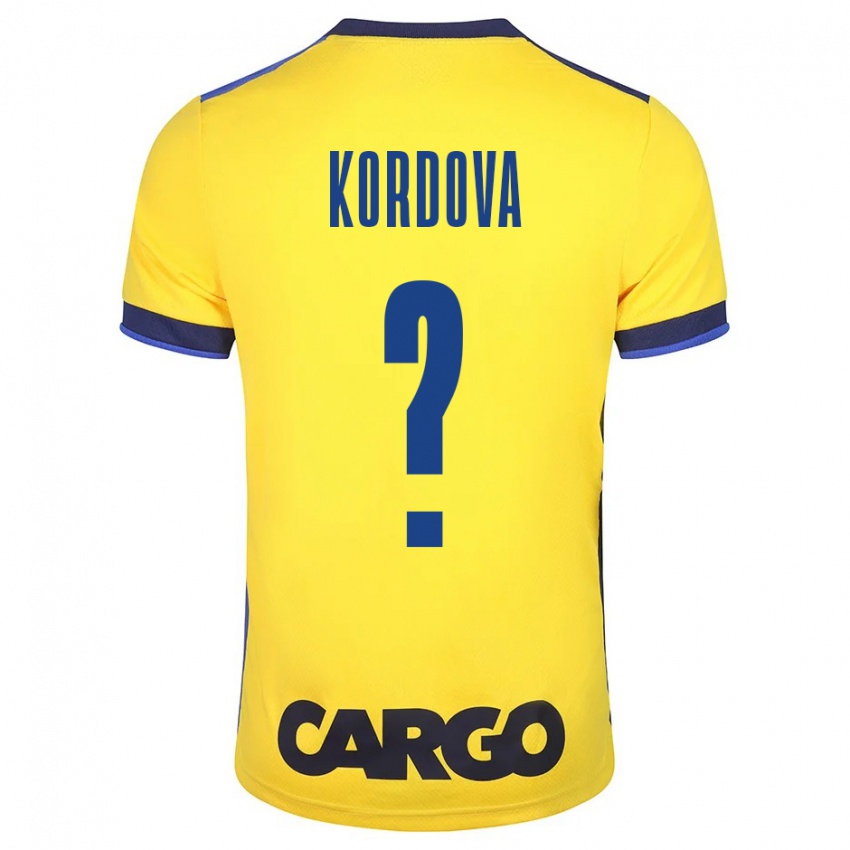 Kinder Adir Kordova #0 Gelb Heimtrikot Trikot 2023/24 T-Shirt