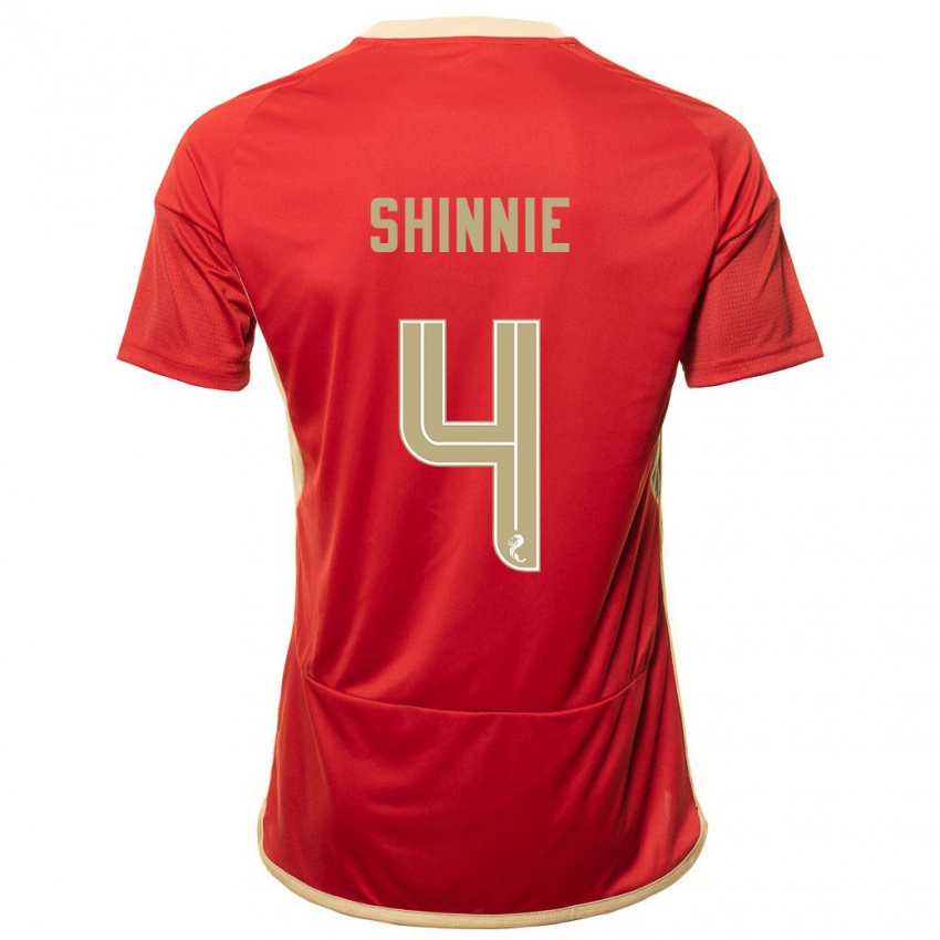 Kinder Graeme Shinnie #4 Rot Heimtrikot Trikot 2023/24 T-Shirt