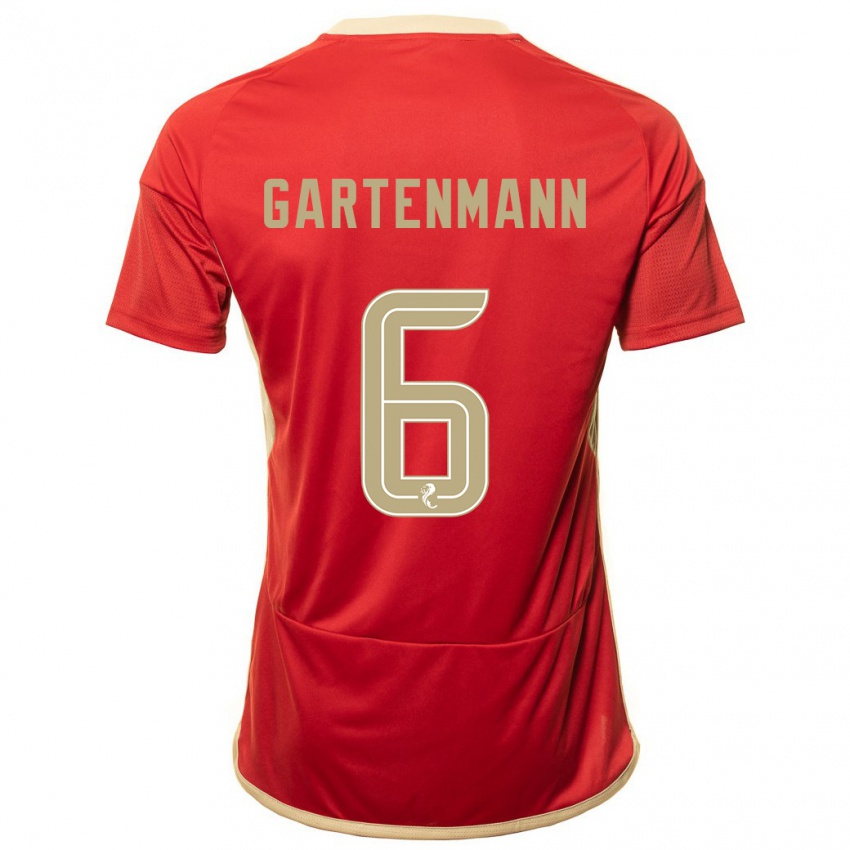 Kinder Stefan Gartenmann #6 Rot Heimtrikot Trikot 2023/24 T-Shirt