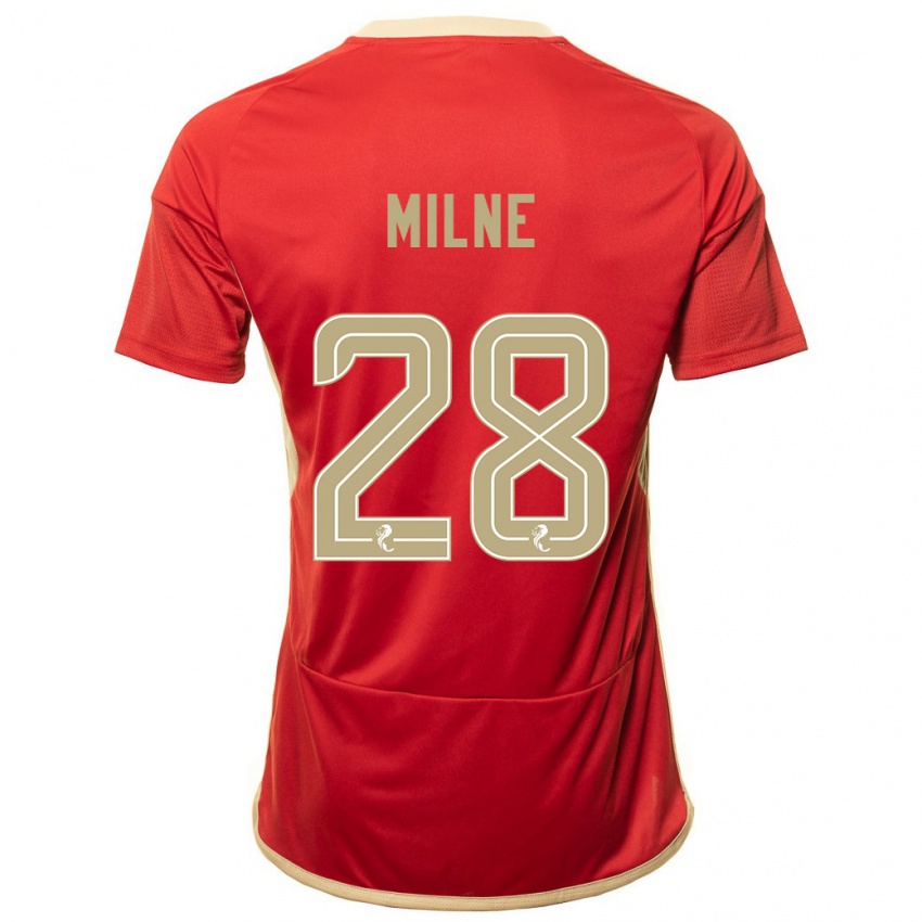 Kinder Jack Milne #28 Rot Heimtrikot Trikot 2023/24 T-Shirt