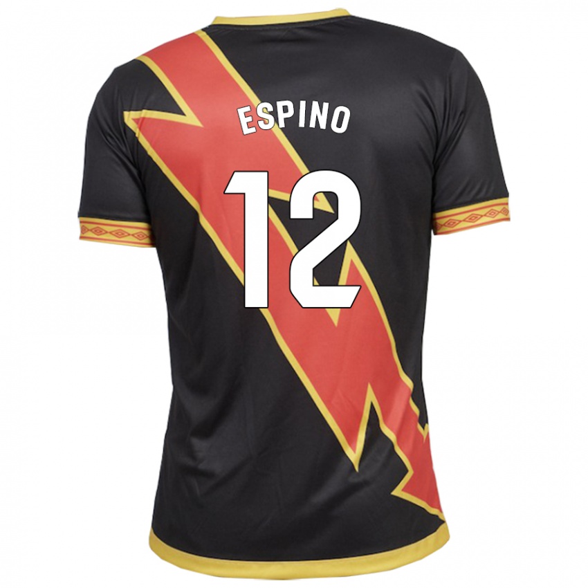 Kinder Alfonso Espino #12 Schwarz Auswärtstrikot Trikot 2023/24 T-Shirt